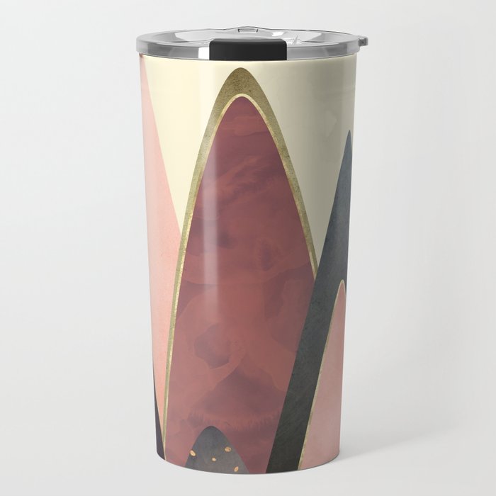 Pink and Gold Peaks Travel Mug Gallery Image 1