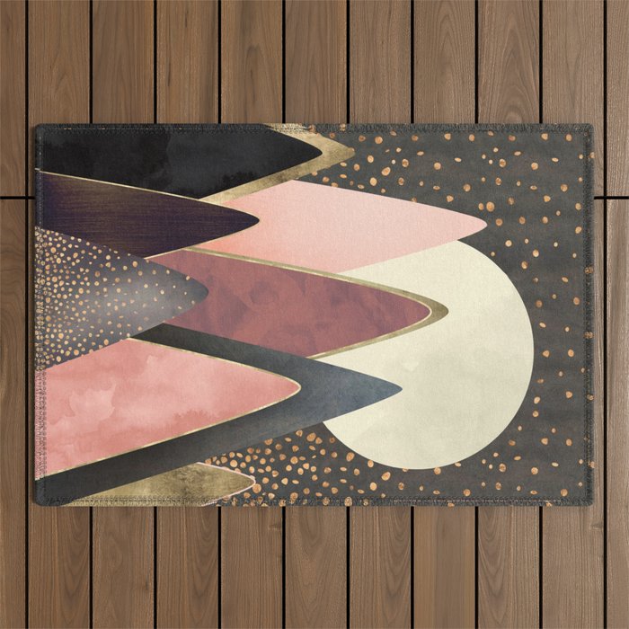 Pink and Gold Peaks Outdoor Rug Gallery Image 1
