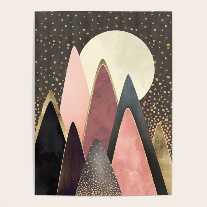 Pink and Gold Peaks Poster Gallery Image 4