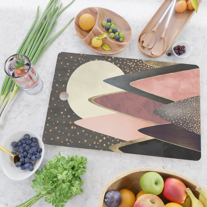 Pink and Gold Peaks Cutting Board Gallery Image 2