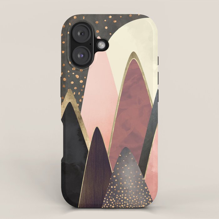 Pink and Gold Peaks iPhone Case Gallery Image 1