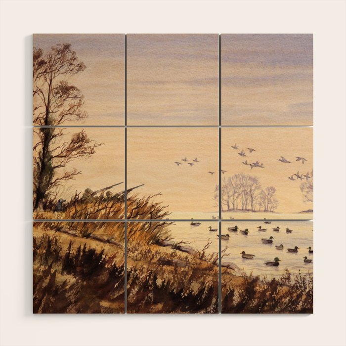 Duck Hunting Times Wood Wall Art Gallery Image 1