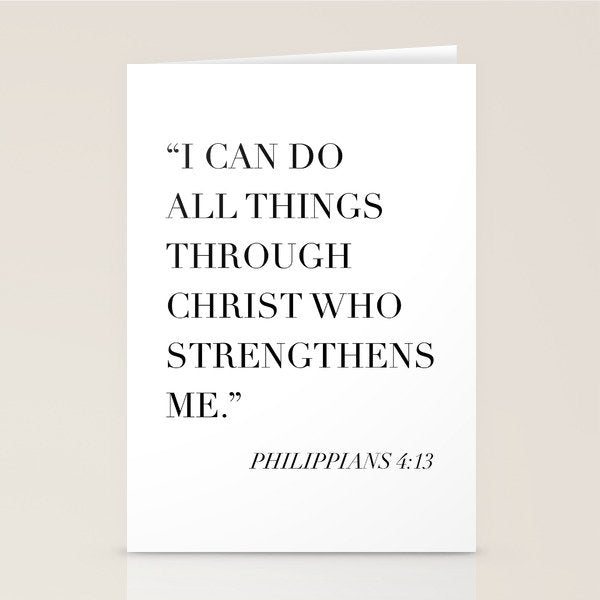 I Can Do All Things Through Christ Who Strengthens Me. -Philippians 4:13 Stationery Card Gallery Image 2