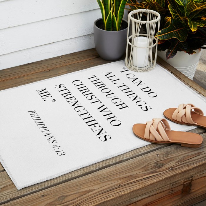 I Can Do All Things Through Christ Who Strengthens Me. -Philippians 4:13 Outdoor Rug Gallery Image 2