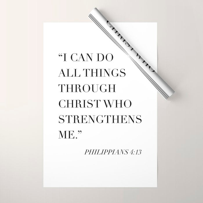 I Can Do All Things Through Christ Who Strengthens Me. -Philippians 4:13 Wrapping Paper Gallery Image 1