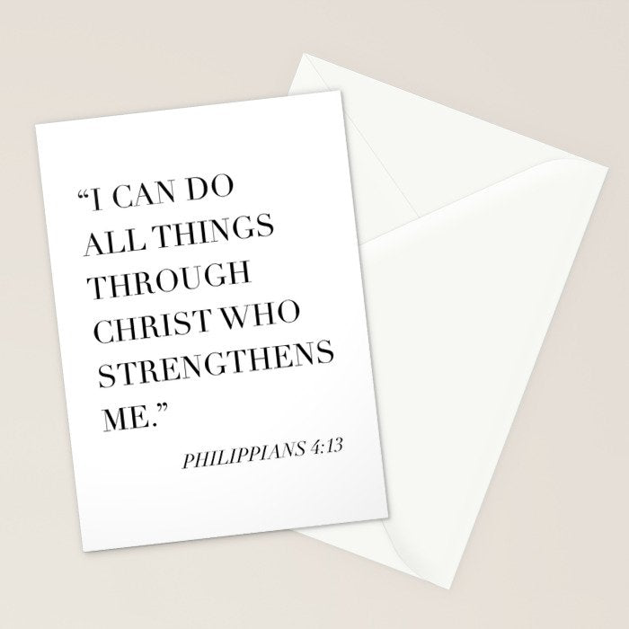 I Can Do All Things Through Christ Who Strengthens Me. -Philippians 4:13 Stationery Card Gallery Image 2