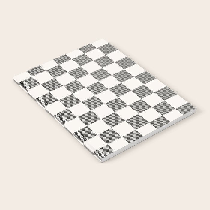Textured Plaid pattern black and white  Notebook Gallery Image 1