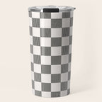 Textured Plaid pattern black and white  Travel Mug Gallery Image 1