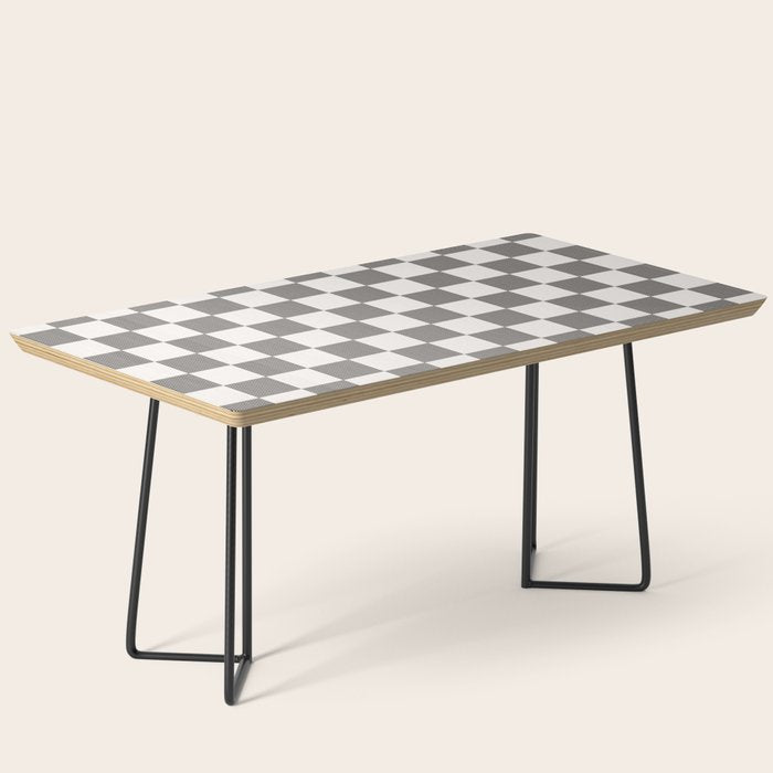 Textured Plaid pattern black and white  Coffee Table Gallery Image 1