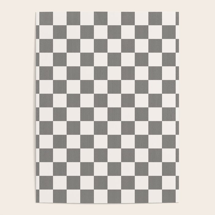 Textured Plaid pattern black and white  Poster Gallery Image 4
