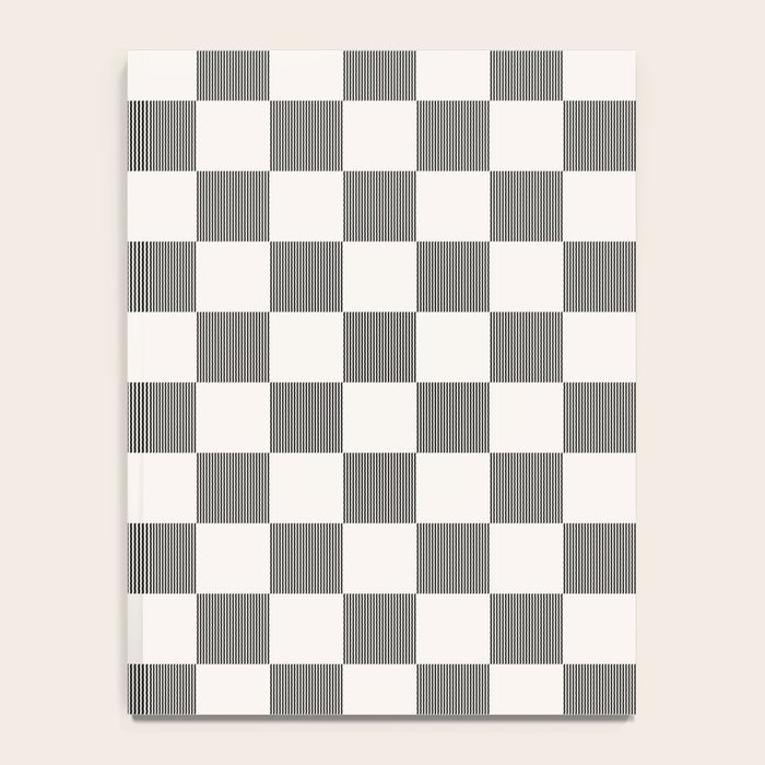 Textured Plaid pattern black and white  Notebook Gallery Image 4