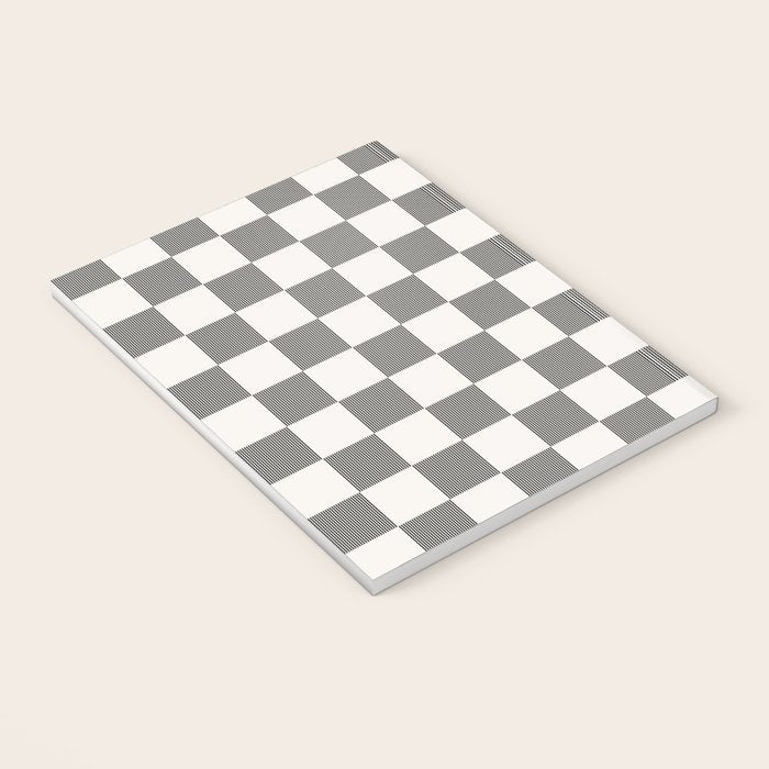 Textured Plaid pattern black and white  Notebook Gallery Image 3