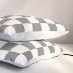 Textured Plaid pattern black and white  Pillow Sham Gallery Image 3