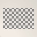 Textured Plaid pattern black and white  Welcome Mat Gallery Image 1