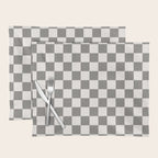 Textured Plaid pattern black and white  Placemat Gallery Image 1