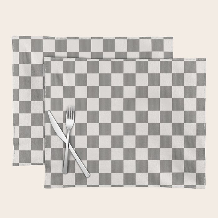 Textured Plaid pattern black and white  Placemat Gallery Image 1