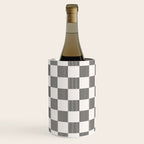 Textured Plaid pattern black and white  Wine Chiller Gallery Image 2