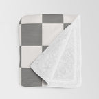 Textured Plaid pattern black and white  Throw Blanket Gallery Image 3