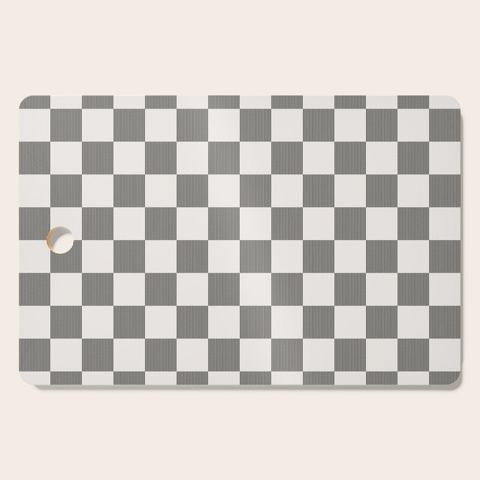 Textured Plaid pattern black and white  Cutting Board Gallery Image 1