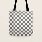 Textured Plaid pattern black and white  Tote Bag Gallery Image 1