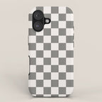 Textured Plaid pattern black and white  iPhone Case Gallery Image 1