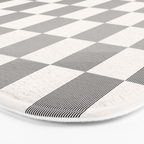 Textured Plaid pattern black and white  Bath Mat Gallery Image 3