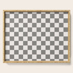 Textured Plaid pattern black and white  Serving Tray Gallery Image 1