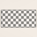 Textured Plaid pattern black and white  Desk Mat Gallery Image 3