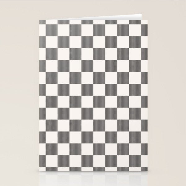 Textured Plaid pattern black and white  Stationery Card Gallery Image 1