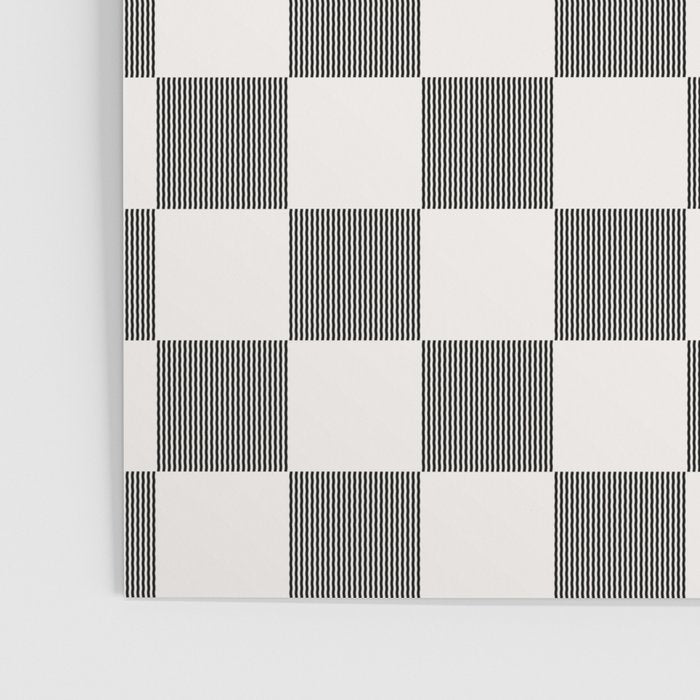 Textured Plaid pattern black and white  Poster Gallery Image 3
