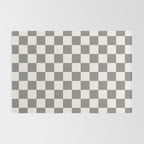 Textured Plaid pattern black and white  Rug Gallery Image 2
