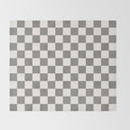 Textured Plaid pattern black and white  Throw Blanket Gallery Image 2