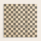 Textured Plaid pattern black and white  Wood Wall Art Gallery Image 1