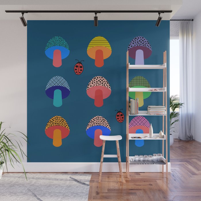 Mod Mushrooms Wall Mural Gallery Image 1