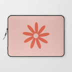 Flower Time Minimalist Floral Pattern in Blush Pink and Coral Laptop Sleeve Gallery Image 1