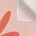 Flower Time Minimalist Floral Pattern in Blush Pink and Coral Wall Tapestry Gallery Image 3