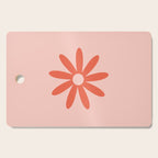 Flower Time Minimalist Floral Pattern in Blush Pink and Coral Cutting Board Gallery Image 1