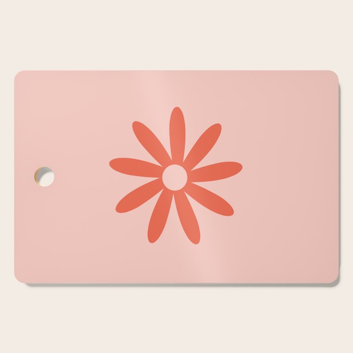 Flower Time Minimalist Floral Pattern in Blush Pink and Coral Cutting Board Gallery Image 1