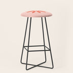 Flower Time Minimalist Floral Pattern in Blush Pink and Coral Stool Gallery Image 1