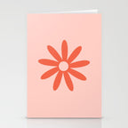 Flower Time Minimalist Floral Pattern in Blush Pink and Coral Stationery Card Gallery Image 2