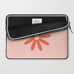 Flower Time Minimalist Floral Pattern in Blush Pink and Coral Laptop Sleeve Gallery Image 2