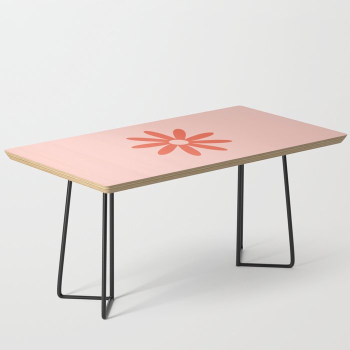 Flower Time Minimalist Floral Pattern in Blush Pink and Coral Coffee Table Gallery Image 1