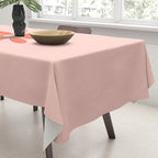 Flower Time Minimalist Floral Pattern in Blush Pink and Coral Tablecloth Gallery Image 3