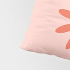 Flower Time Minimalist Floral Pattern in Blush Pink and Coral Pillow Sham Gallery Image 4
