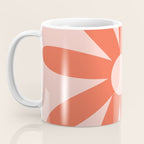 Flower Time Minimalist Floral Pattern in Blush Pink and Coral Coffee Mug Gallery Image 3