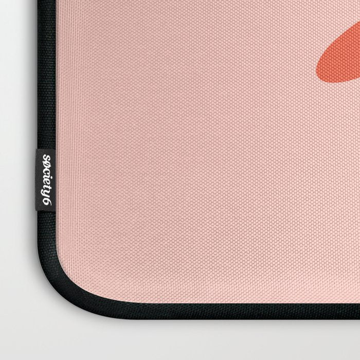 Flower Time Minimalist Floral Pattern in Blush Pink and Coral Laptop Sleeve Gallery Image 3