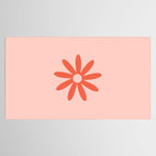Flower Time Minimalist Floral Pattern in Blush Pink and Coral Tablecloth Gallery Image 2