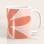 Flower Time Minimalist Floral Pattern in Blush Pink and Coral Coffee Mug Gallery Image 1