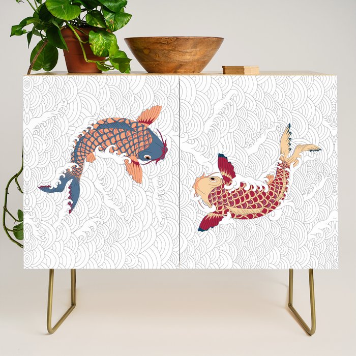 koi fish bold graphic Credenza Gallery Image 1