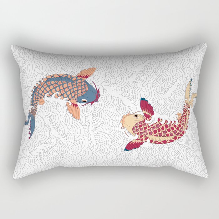 koi fish bold graphic Rectangular Pillow Gallery Image 1